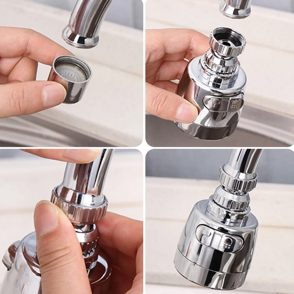 Adapter Bath Kitchen Accessories Filter Flexible Tap Stainless Steel Faucet 360 Rotating Aerator Faucet Extender Spray Head