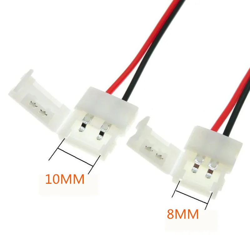 Imagem -05 - Conector de Tira Led 2pin 10 mm mm de Ponta Dupla com Terminal sem Fio Conector para Soldagem sem Necessidade de Solda