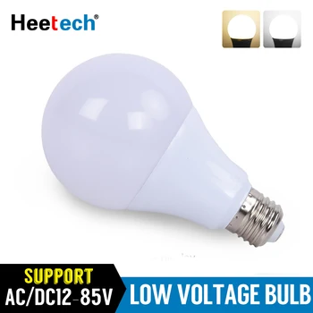 Dc ac 12v-85v lâmpada led e27 lâmpadas 3w 7w 9 12 15 24 36w bombilla para luz solar acampamento 24v 36v 48 volts luzes