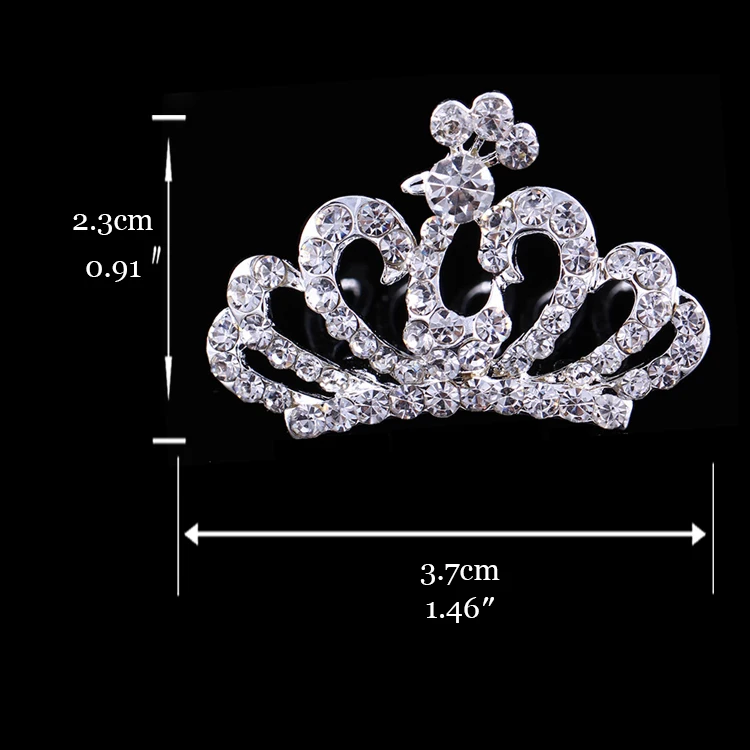 Children Tiaras and Crowns Small Kids Girls Rhinestone Crystal Crown Heart Princess Party Accessiories Hair Jewelry Ornaments