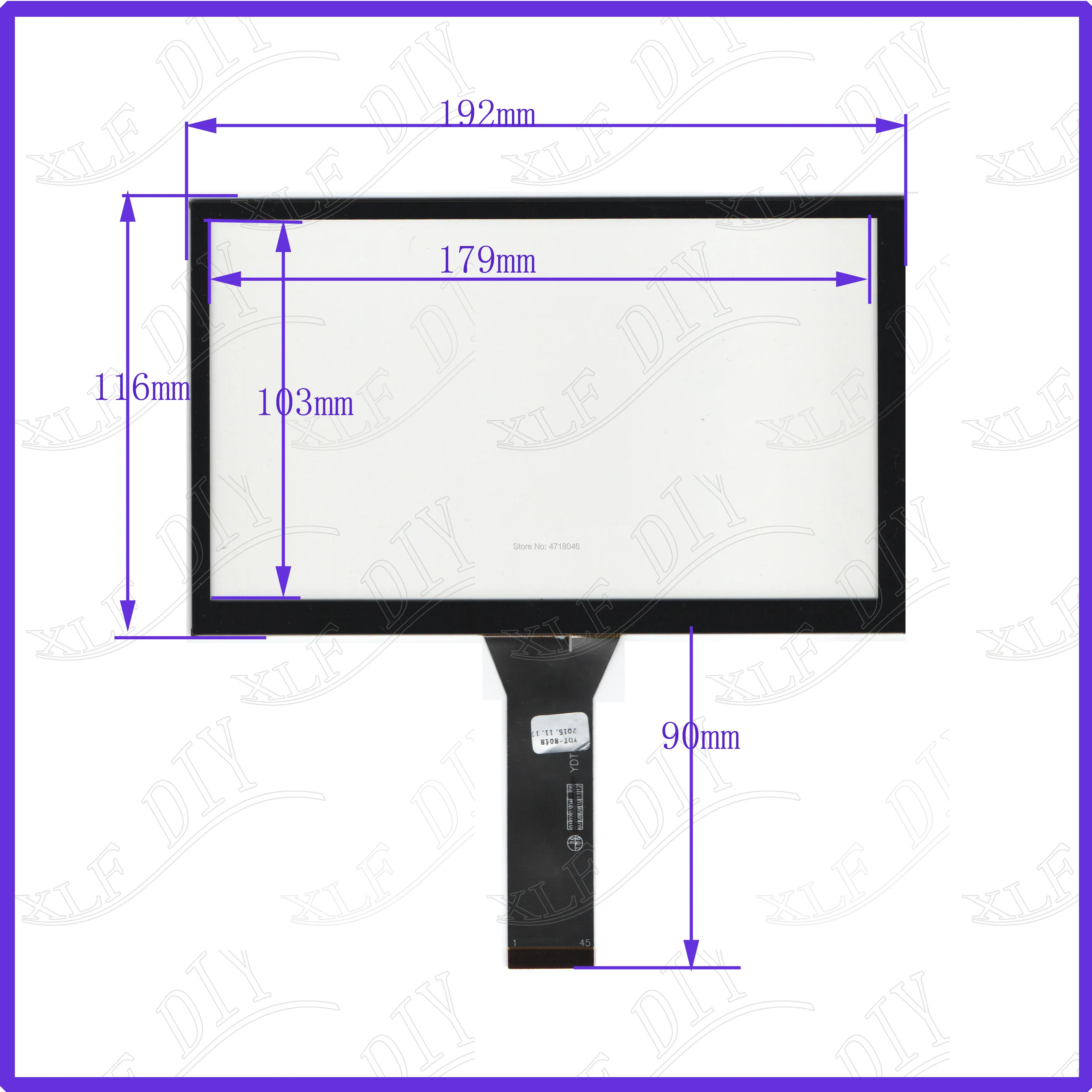 

ZhiYuSun wholesale YDT-8018 8inch 192*116mm capacitive screen for car DVD redio this is compatible