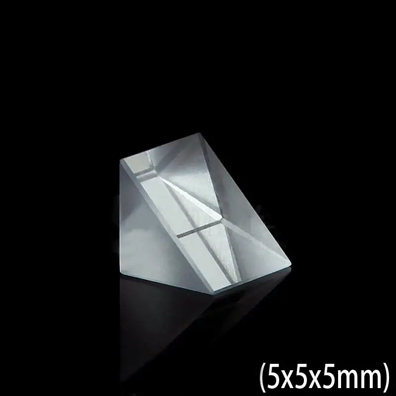 5x5x5mm Optical Glass Triangular Triangular Right Angle K9 Prisms Lens Medicine