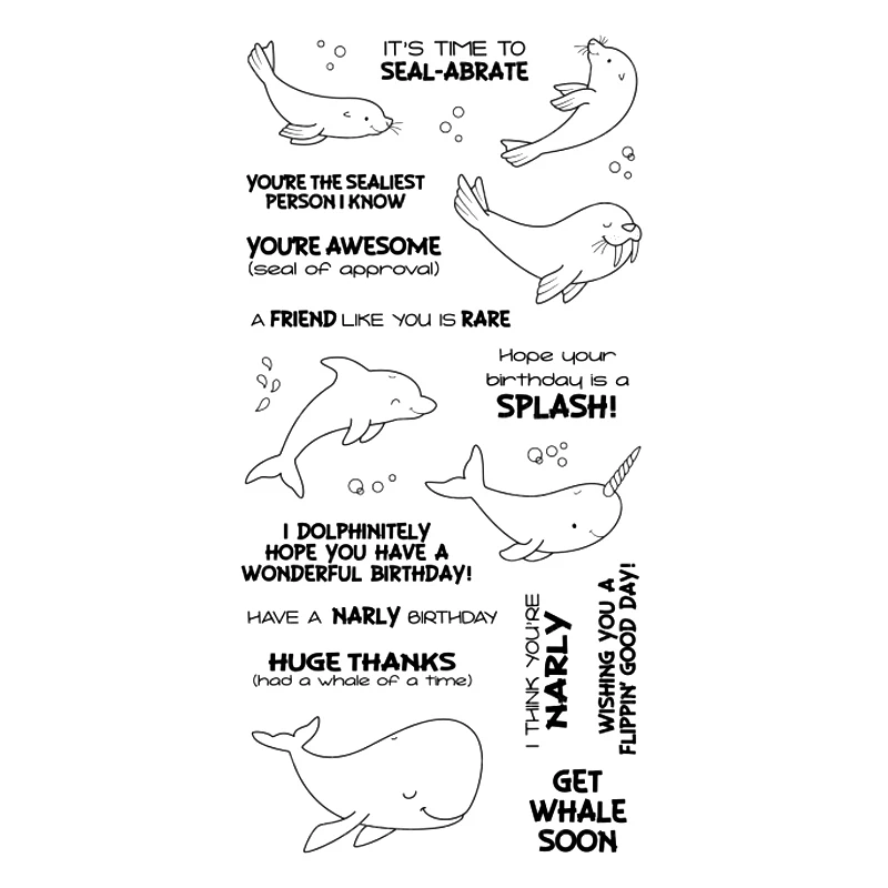 whale Transparent Clear Silicone Stamp/Seal for DIY scrapbooking/photo album Decorative clear stamp