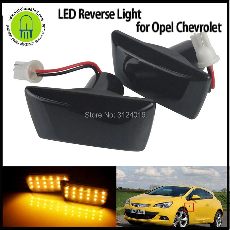 2PC X Dahosun Car LED Leaf SideLight for Opel Vauxhall Chevrolet Cruze Yellow Beam 6.5CM YG063