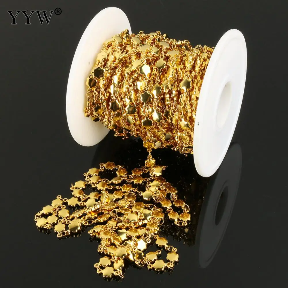 10m/Spool Stainless Steel Chain For DIY Jewelry Making Fashion Flower Chains Bracelet Necklace Materials 10x5x2mm Gold Color