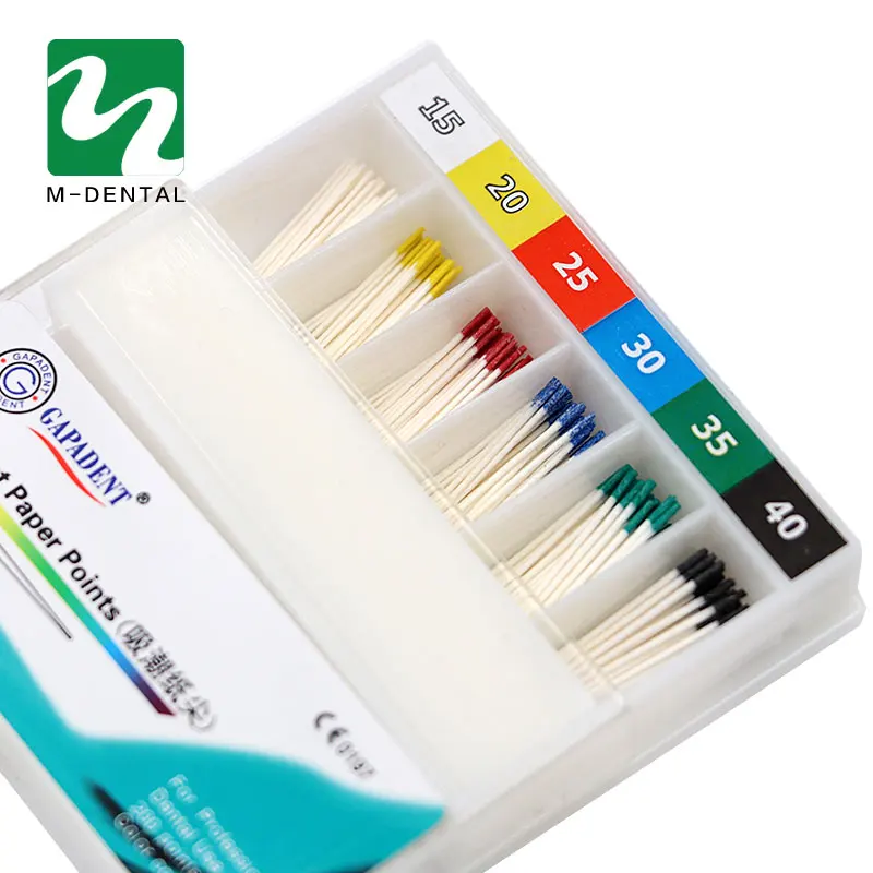 160pcs/box Dental Absorbent Paper Points Root Cancel Endodontics Cotton Fiber Tips Dentist Product Mixed Size#15-40