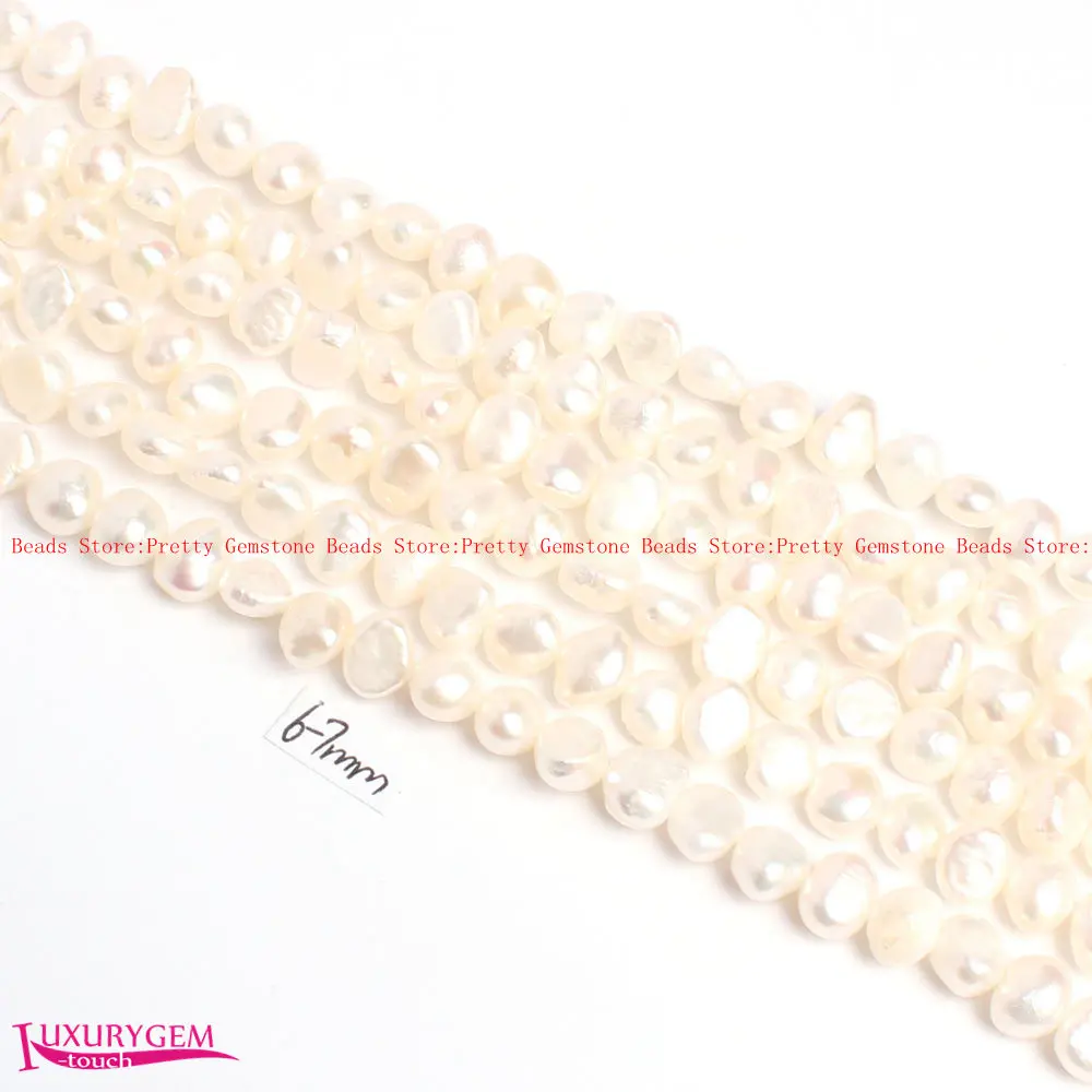 6-7mm 15Color Natural Freshwater Pearl Irregular Shape DIY Beads Strand 14\