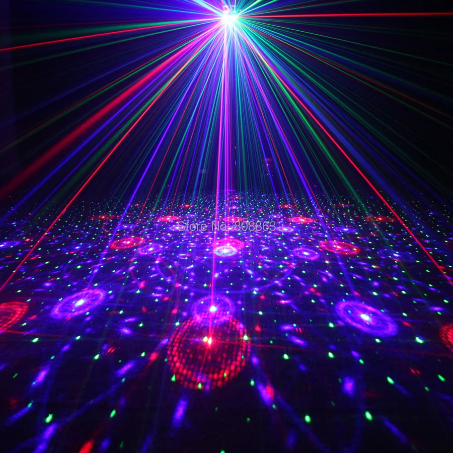 ESHINY Mini RGB Laser 24 Pattern Projector Red Green Blue Club Family House Party Bar DJ Disco Xmas Lighting Stage Light T69N75