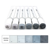 6Pcs Grey Colors Art Markers Double-Tip Sketch Markers Alcohol Based Ink Tones Art Supplies