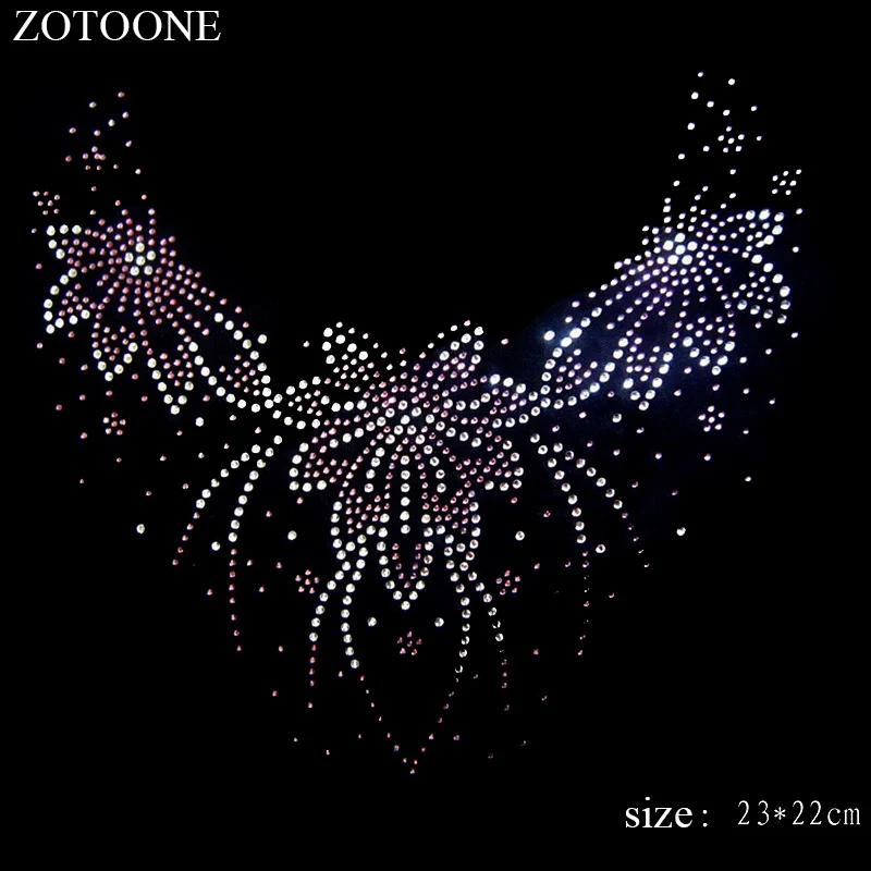 ZOTOONE 2mm and 3mm Rhinestones Crystal Clear Hotfix Rhinestone Applique for Clothes Neckline Decoration Strass for Needlework