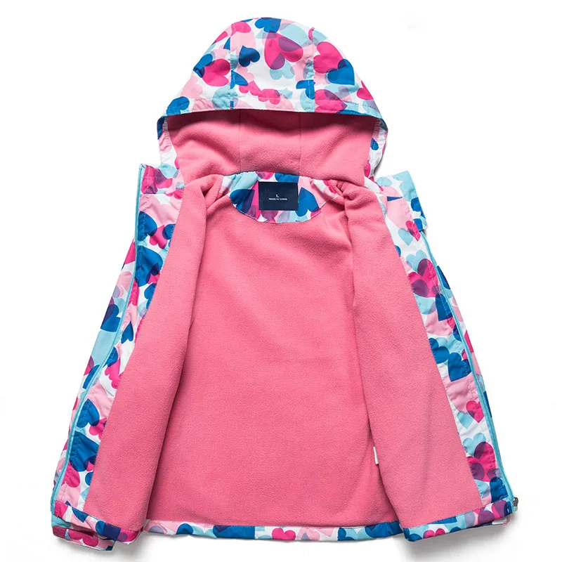 Children Outerwear Warm Polar Fleece Coat Hooded Kids Clothes Waterproof Windproof Baby Girls Jackets For Autumn Spring 3-12Y