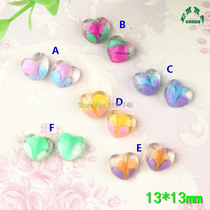 

Heart Charms for Jewelry making Resin Slime Charms 10pcs Love Hearts Charms Transparent Cabochon for Phone Case Scrapbooking