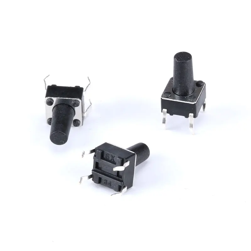 50pcs/lot Touch Key Micro Switch 6x 6x 4.3/5/6/7/8/9/10/11/12/13MM Push Button Tact Switch 4pins vertical DIP sets