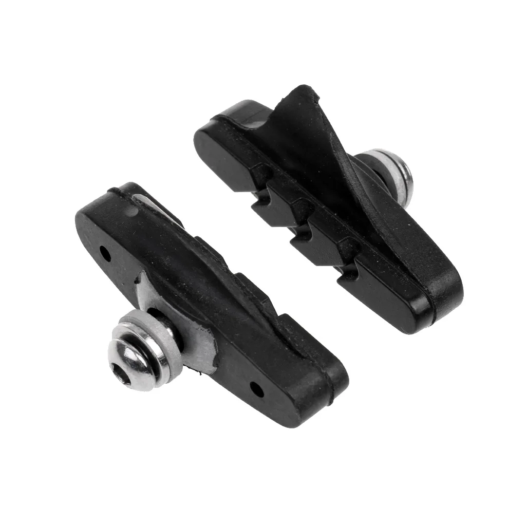 2Pcs Black Brake Pads Blocks Holder Shoes Road Racer Bike Bicycle Rubber Block 52mm Bicycle Fixed Gear for Road Bike