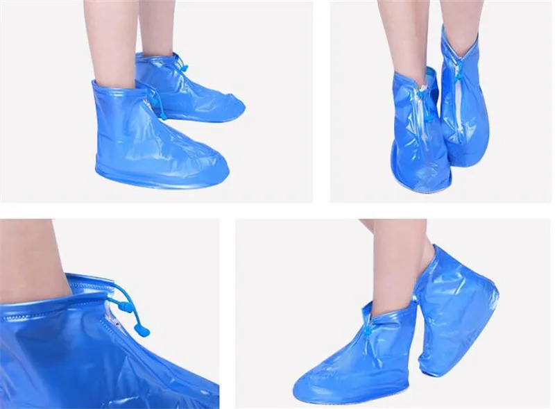 

New 50pcs Waterproof Protector Shoes Boot Cover Unisex Zipper Rain Shoe Covers High-Top Anti-Slip Rain Shoes Cases