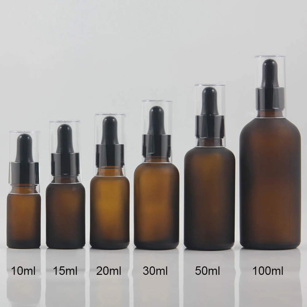 

High Quanlity 15ml Empty Matte Brown Essential Oil Dropper Glass Bottle With Cap, 0.5 oz Cosmetic Container Glass Dropper Bottle
