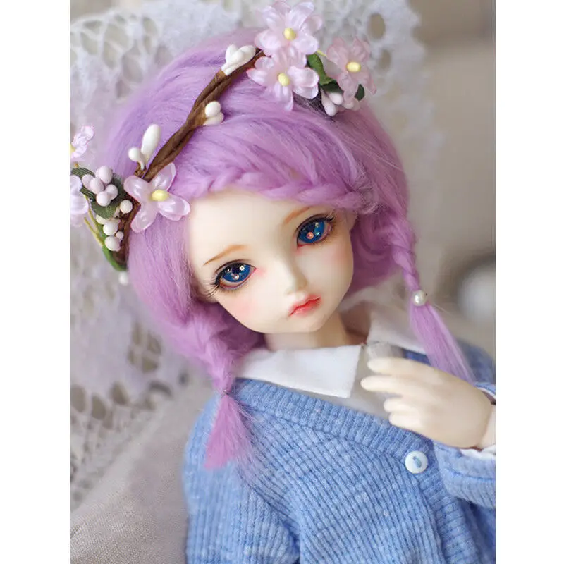 [wamami] Clove/Purple Wool Wig/Hair For 1/3 1/4 1/6 1/8 1/12 SD DZ MSD AE Pukifee Lati BJD Dollfie