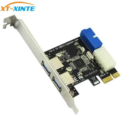 USB 3 PCIE Adapter 2 Port USB to PCIE X1 Front Panel 20pin USB3.0 PCI Express Hub Controller Card Adapter PCI-e Expansion Card