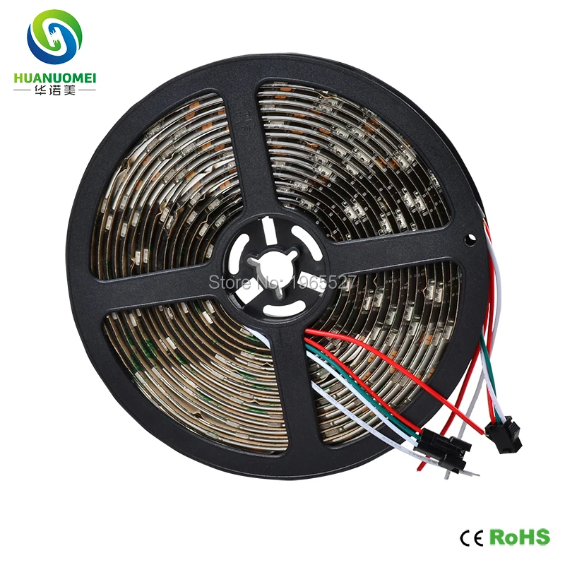 5M 30LEDs/m SK6812 RGB Pixel LED Strip 5050 SMD Dream Color Digital Flexible Tape TV Light Lamp DC5V,Black PCB,Waterproof IP65