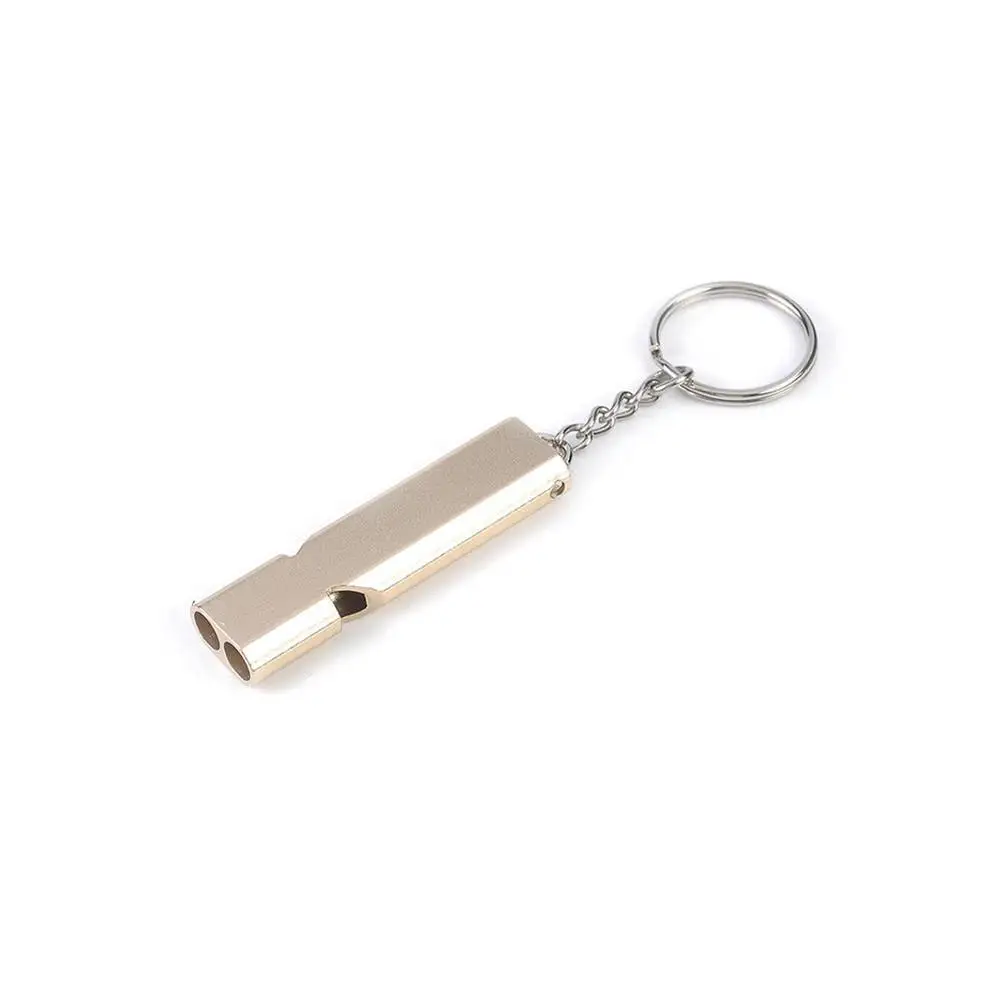 Outdoor Whistle Double-frequency Alloy Aluminum Emergency Survival Whistle Outdoor Tool Keychain 120 dB