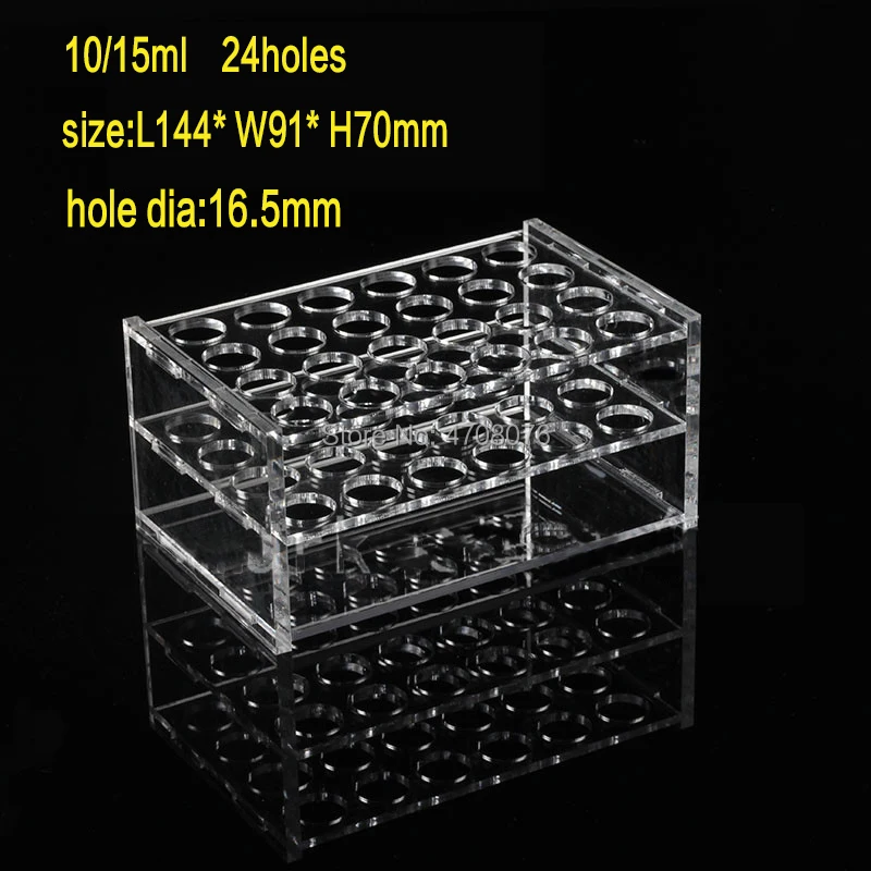 24 holes * dia 16.5mm Plastic Lab Test Tube Holder Transparent Test Tube Rack/Shelf For Centrifugal Tube for lab supplies