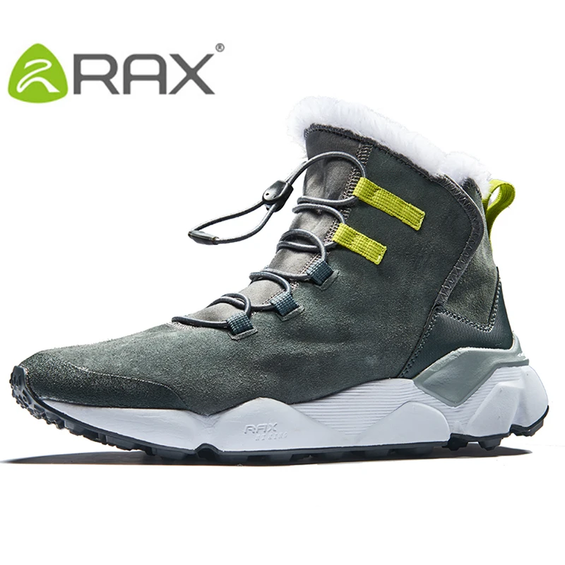 RAX Snow Boots Men Outdoor Sports Sneakers  for Men Women Hiking Boots Waterproof Plush Lining Trekking Boots Anti-slip Toursim