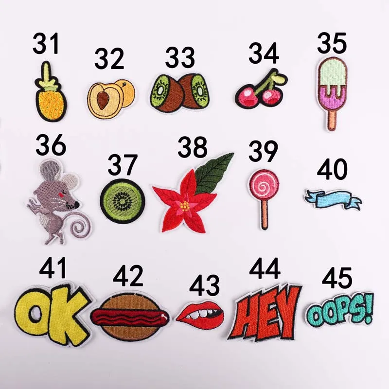 PGY 1PCS Cartoon pineapple Kiwifruit Patches Mouse Embroidery Iron Patches for Clothing DIY Ice cream Foods Stickers Appliques image 3