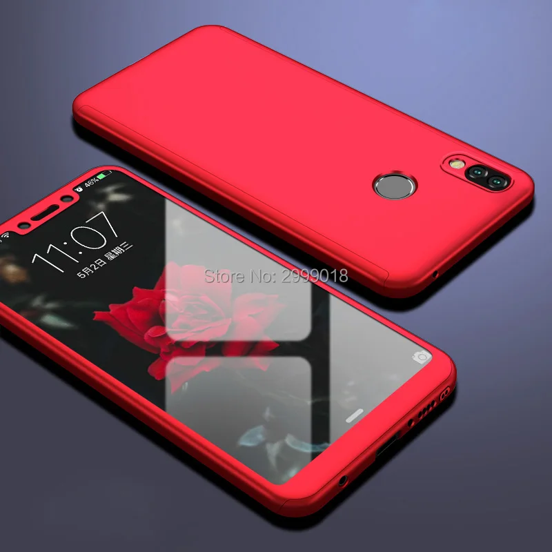 Y6 2019 360 Full Cover Case On Huawei Y6 2019 Cover Case With Tempered Glass For Huawei Y6 2019 MRD-LX1 MRD-LX1F Y 6 Y62019