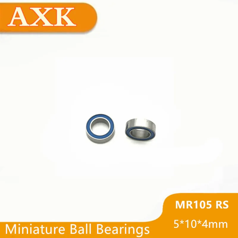 2023 New Mr105rs Bearing Abec-3 (10pcs) 5*10*4 Mm Miniature Mr105-2rs Ball Bearings Rs Mr105 2rs With Blue Sealed L-1050ddu