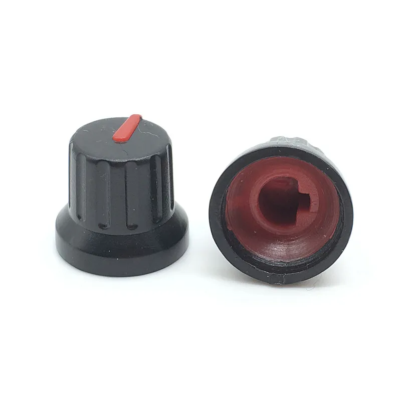 10pcs Roatry Encoder Potentiometer Switch Caps Black Plastic Knob 16x15mm Half Shaft Type