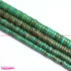 3x6mm 3x8mm 3x10mm 3x12mm Smooth Green Natural Turquoises Washer Shape Beads Strand 15