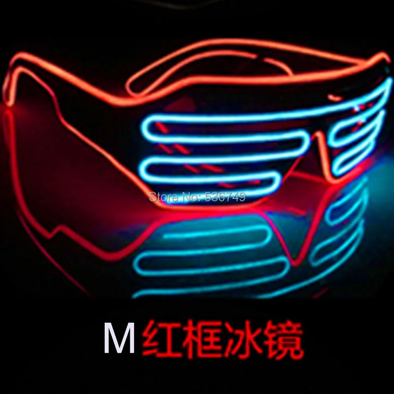 Double color EL shutter glasses Sound actived glow sunglass any party festive flashing glasses birthday gift  Luminous Lighting