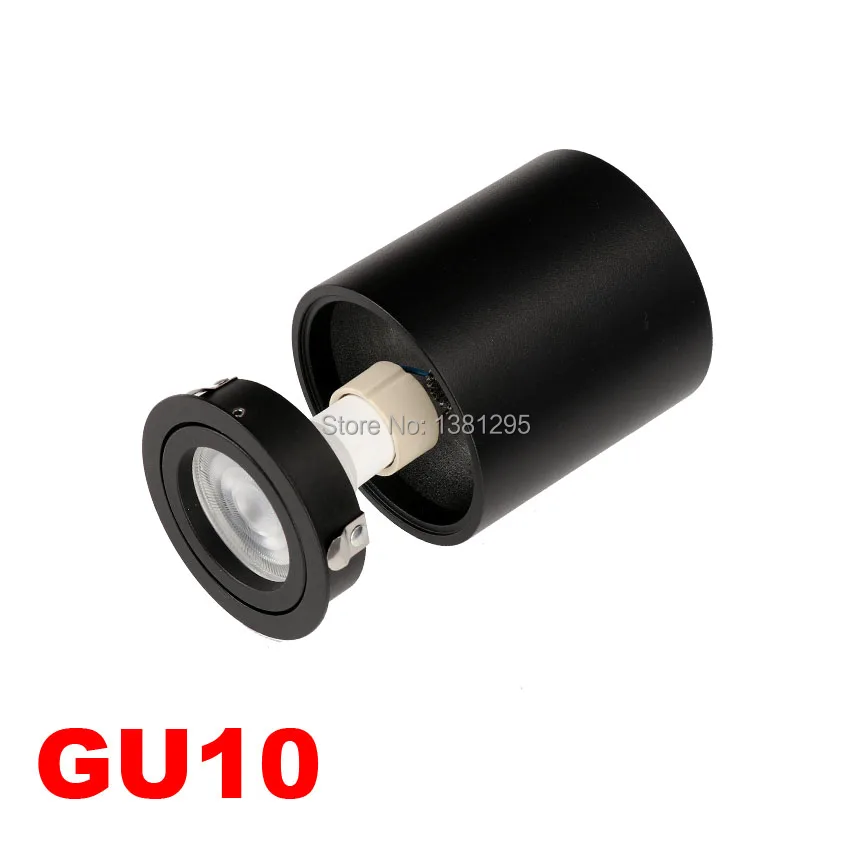 

1PCS Spotlight GU10 Fitting Round LED Surface Mounted Ceiling Spot Light GU 10 Halogen Bulb Cylinder Down Lamp Fixture 220V