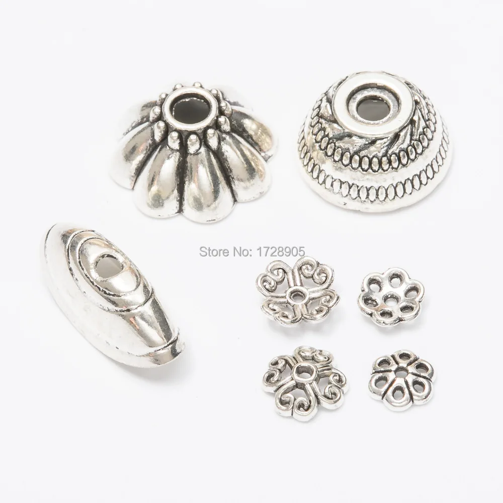 

Bead Caps for Jewelry Making Silver Beads Cap 10pcs Hollow Flower Caps Findings Cone End Beads Cap Filigree DIY End Beads Caps