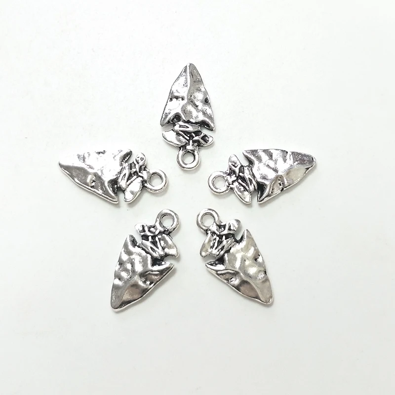 2021 New Fashion 21mm 10pieces/bag Zinc Alloy  Spearhead Shape Charms Pendant for Necklace Bracelet Jewelry Accessories