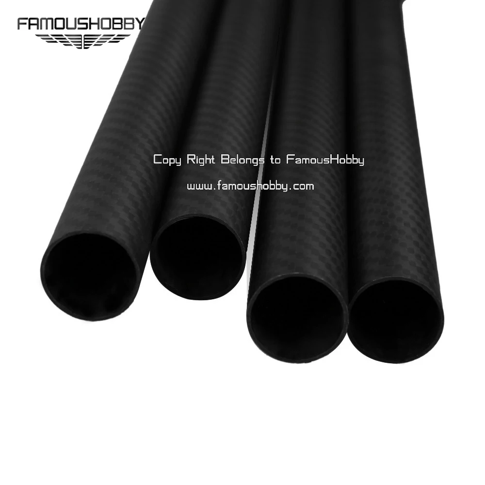 Famoushobby 18x16x330mm 100% Full Carbon Fiber Tubes  Pipes boom Strips 330mm length 2pcs/ lot