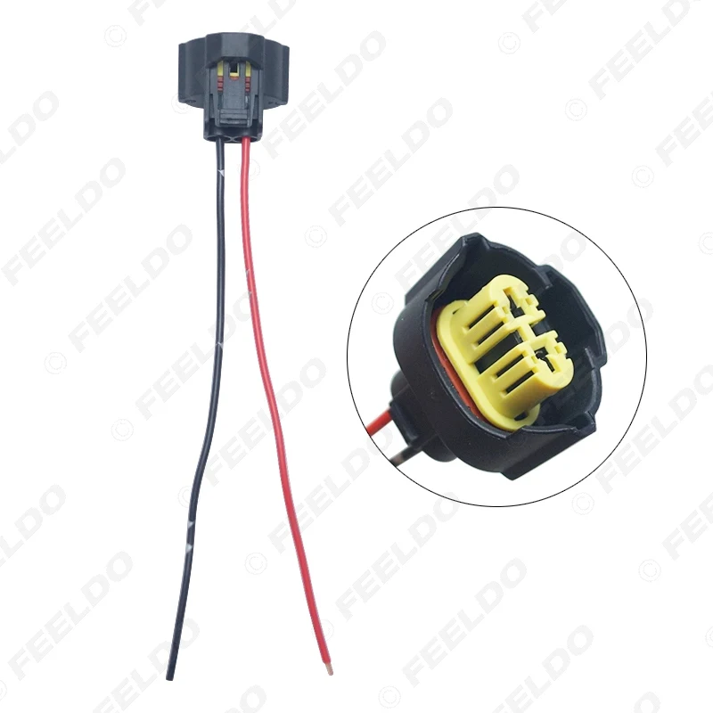 LEEWA 2PC Car Headlight Lamp Holder H9 Base Bulb Socket Electrical Wire Connector Wiring Harness Plug Adapter #CA5961