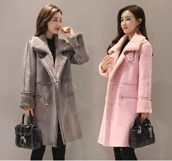 M-2XL  New Women Winter Coat Long Thick Jacket Costume Women Fur Jackets Elegant Ladies Slim Coats High Quality