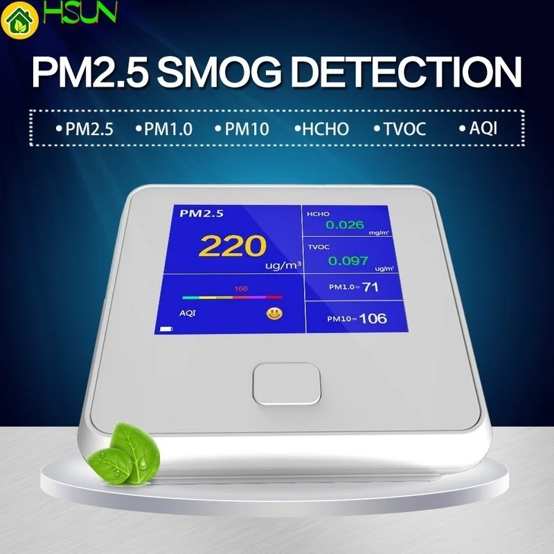 Multi-function Air Detector Portable Gas Sensor Smart Calibration PM2.5 PM10 PM1.0 HCHO Air Quality Monitor Gas Analyzer