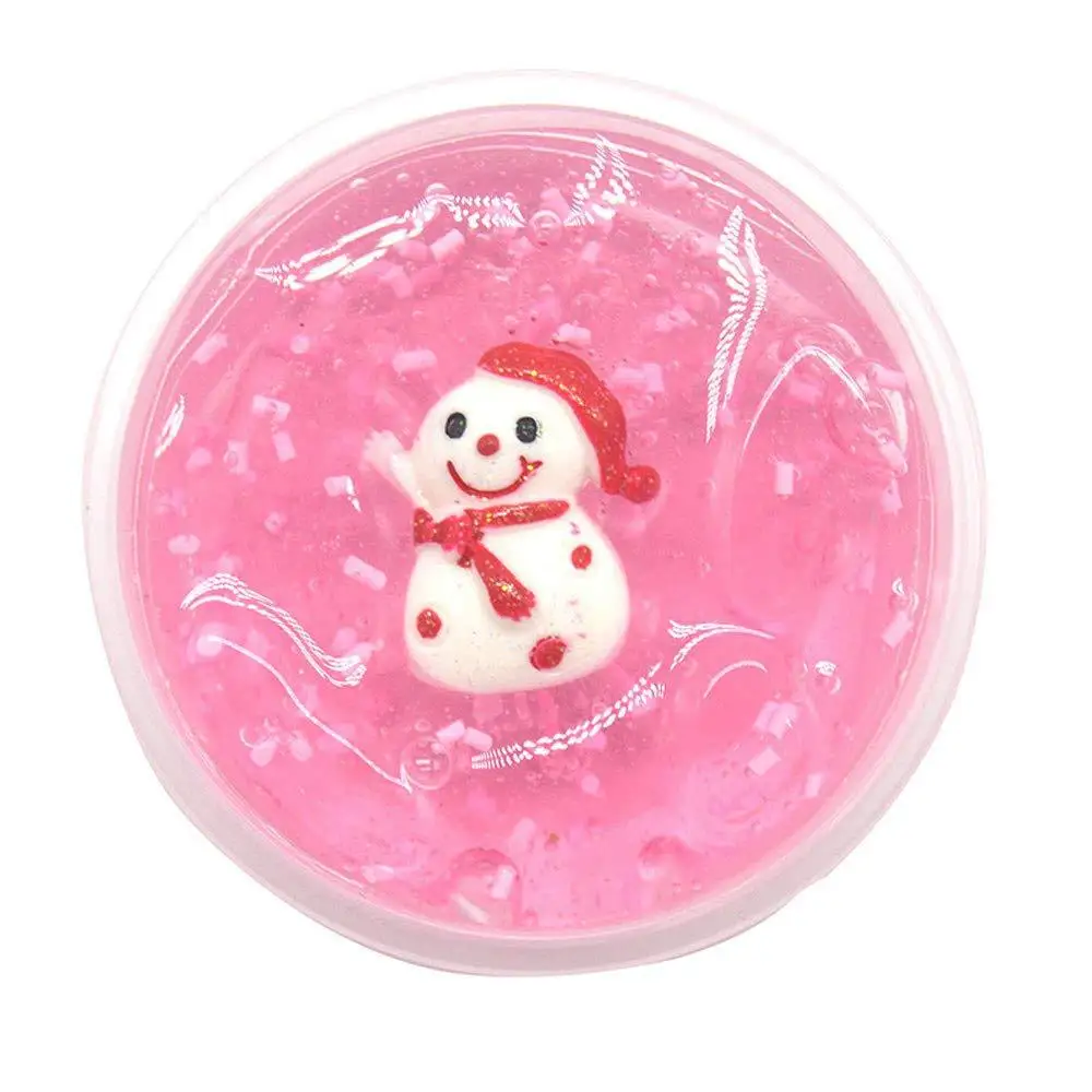 DIY Clear Christmas Crystal Mud Kiibru Slime Fluffy Color Cloud Glue Gradient Magic Sand Antistress Putty Foam Soft Clay Toy 60g