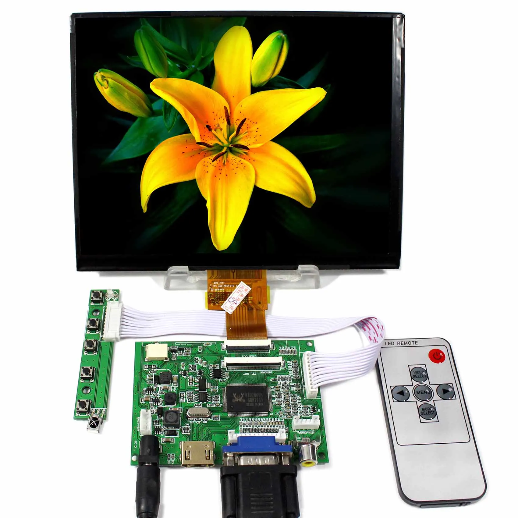 

8inch IPS LCD Screen 1024X768 ResolutionH DMI VGA 2AV LCD Controller Board VS-TY2662-V5 Backlight WLED