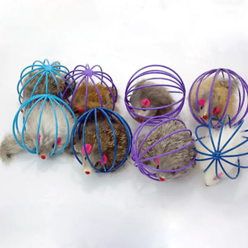 Pet Cat Kitten Funny Gift Playing Toys False Mouse in Rat Cage Ball New