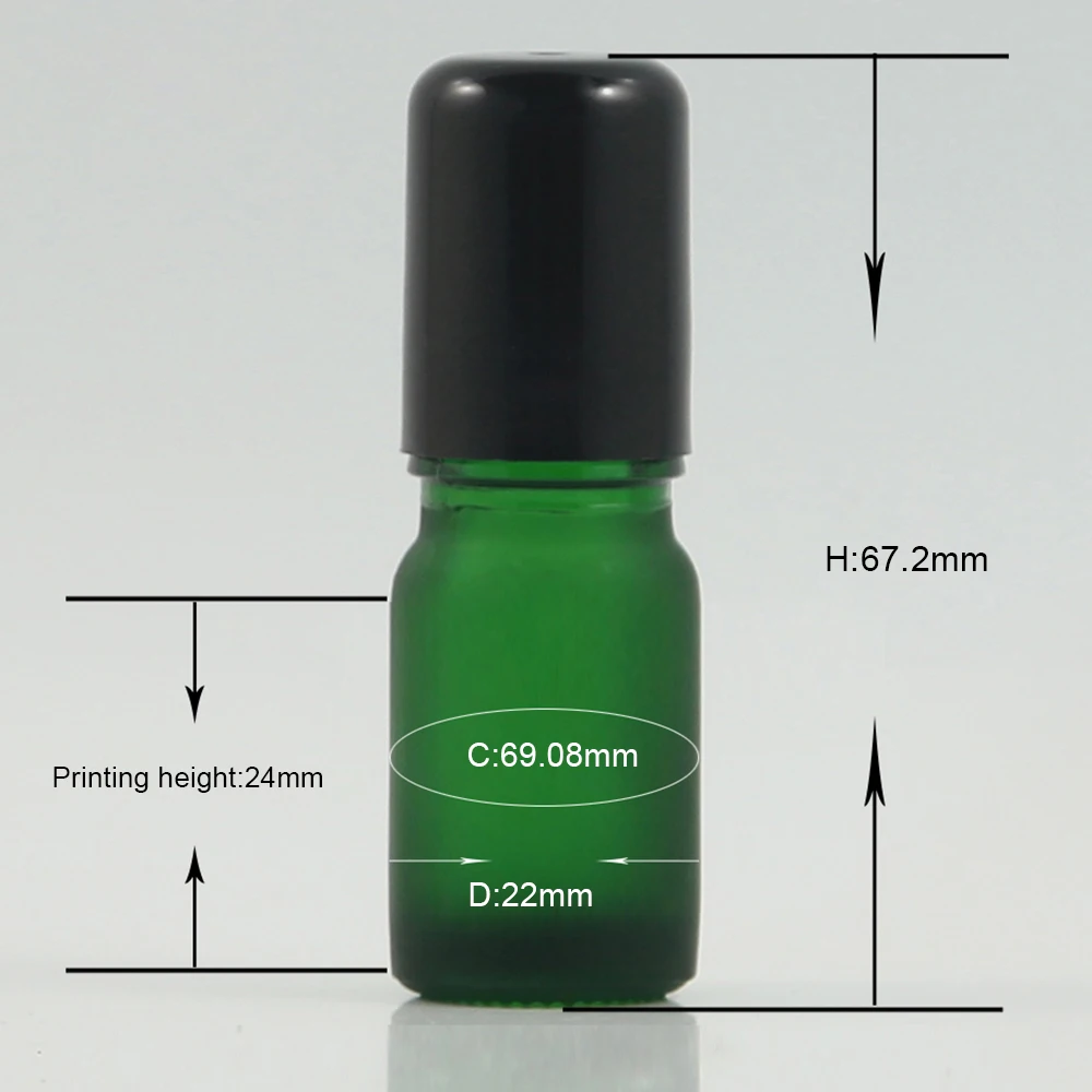 

Wholesale travel cosmetic containers 5ml roller bottles with glass/ stainless steel ball