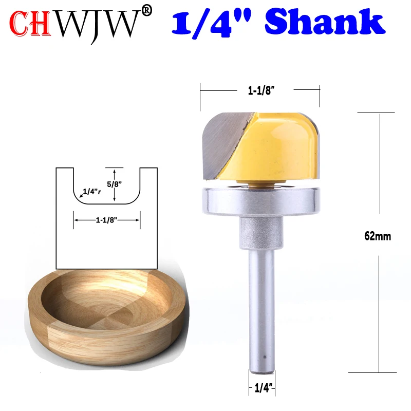 Chwjw 1pc Shank 11 Diâmetro Bowl & Tray Modelo Router Bit
