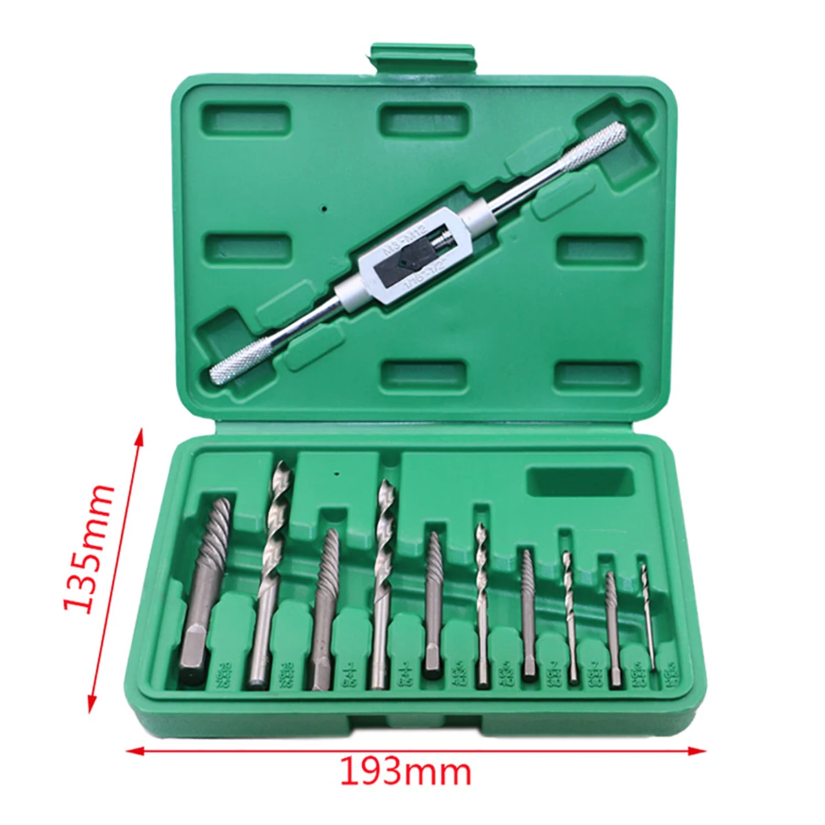 11pc Screw Extractor Drill Guide Removal Broken Bolts Fasteners Easy Out Set