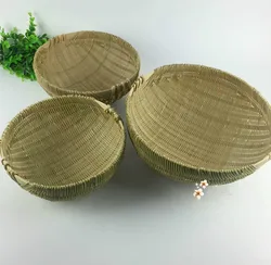 Handmade Bamboo Craft Hand Knitting Wash Rice Artifact Drain Vegetable Basket Vegetable Washing Basket Kitchen Organization