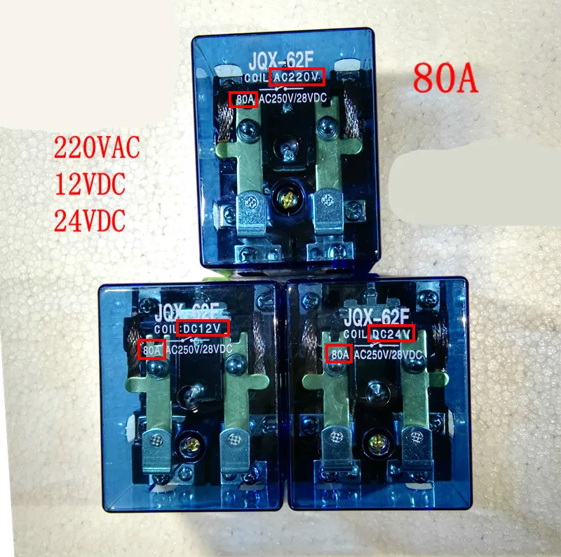 Jqx - 62f 2z Will Electric Current Q62f High-power Relay Both Power 80a 24v 12v 220V 2 open 2 closed