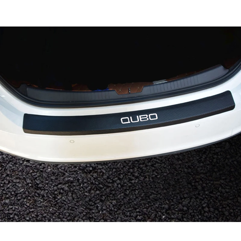 PU leather Carbon fiber Styling After guard Rear Bumper Trunk Guard Plate Car Accessories For Fiat Qubo