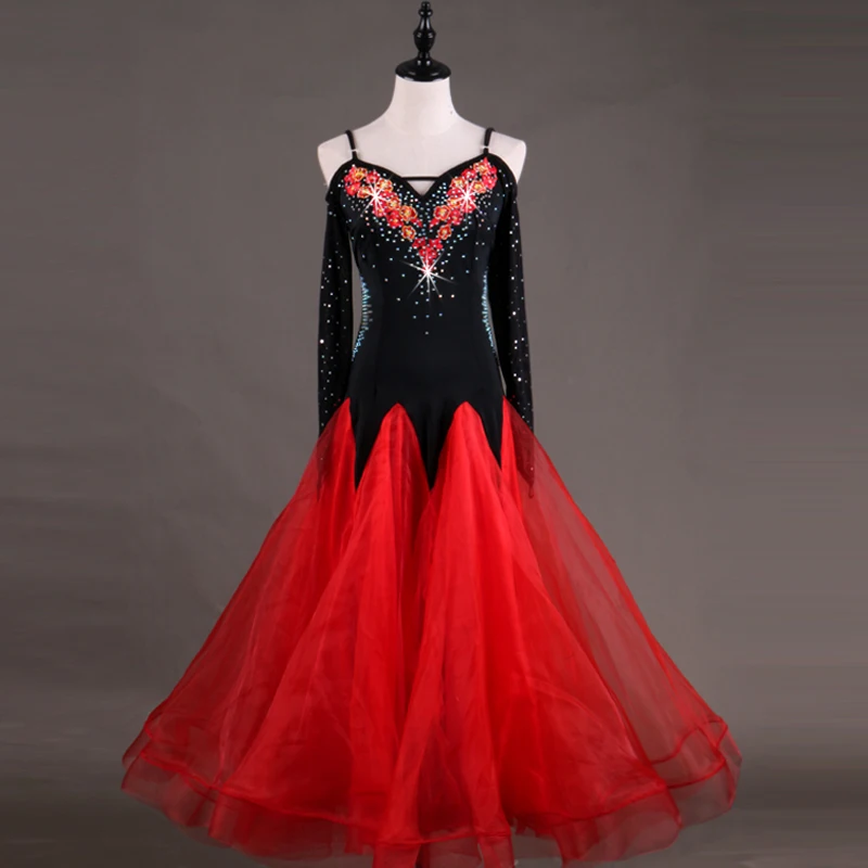 

2019 New Costume Sale Ballroom Dance Skirts Newest Design Woman Modern Waltz Tango Dress/standard Competition Dress MQ028