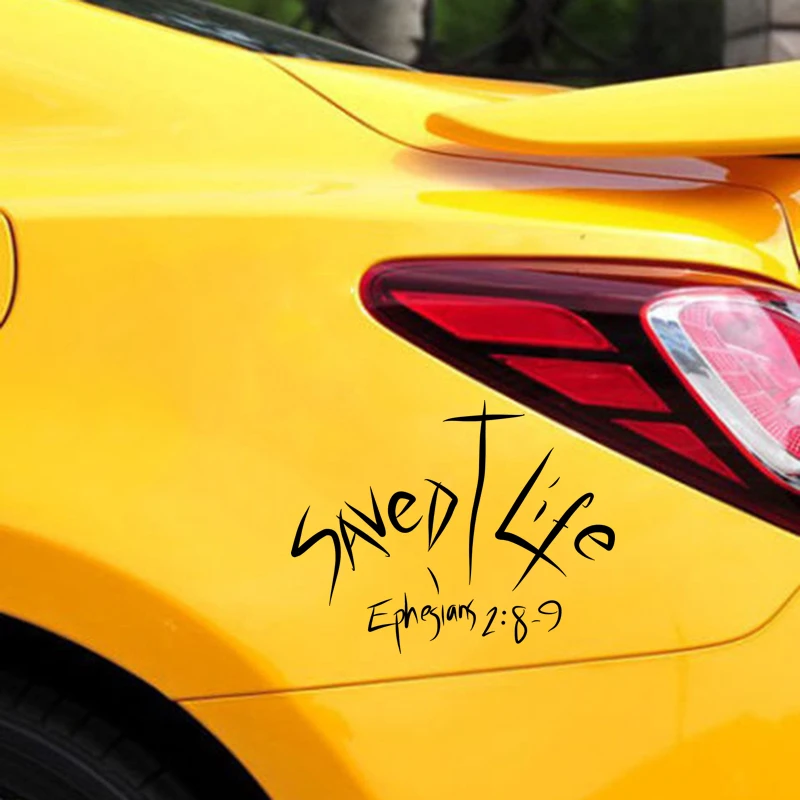 15*11.9cm Saved Life Christian Jesus Religion Church Car Window Decals Vinyl Sticker Rear Window Car Sticker